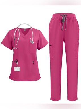 Medical Scrub Top & Pants Set